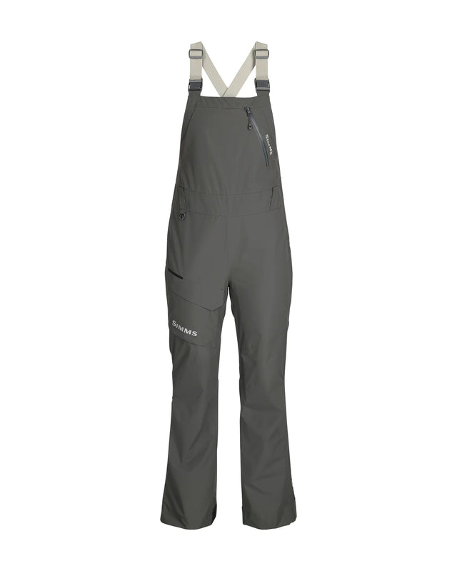 Gray bib overalls with suspenders on a white background