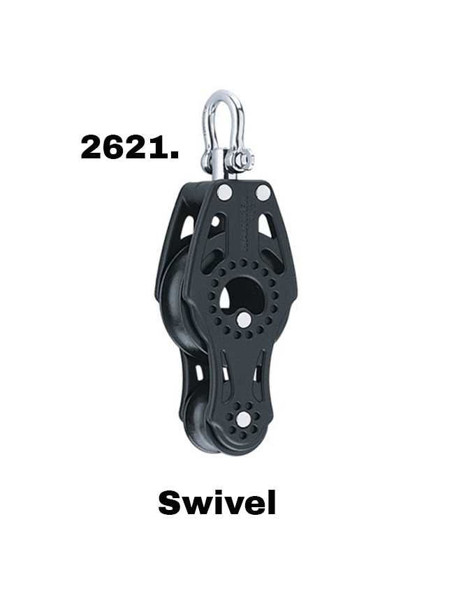 Harken Carbo Fiddle Blocks - 57mm 2621 - 2623. Swivel/Cam Cleat