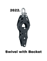 Harken Carbo Fiddle Blocks - 57mm 2621 - 2624. Swivel/Cam Cleat with Becket