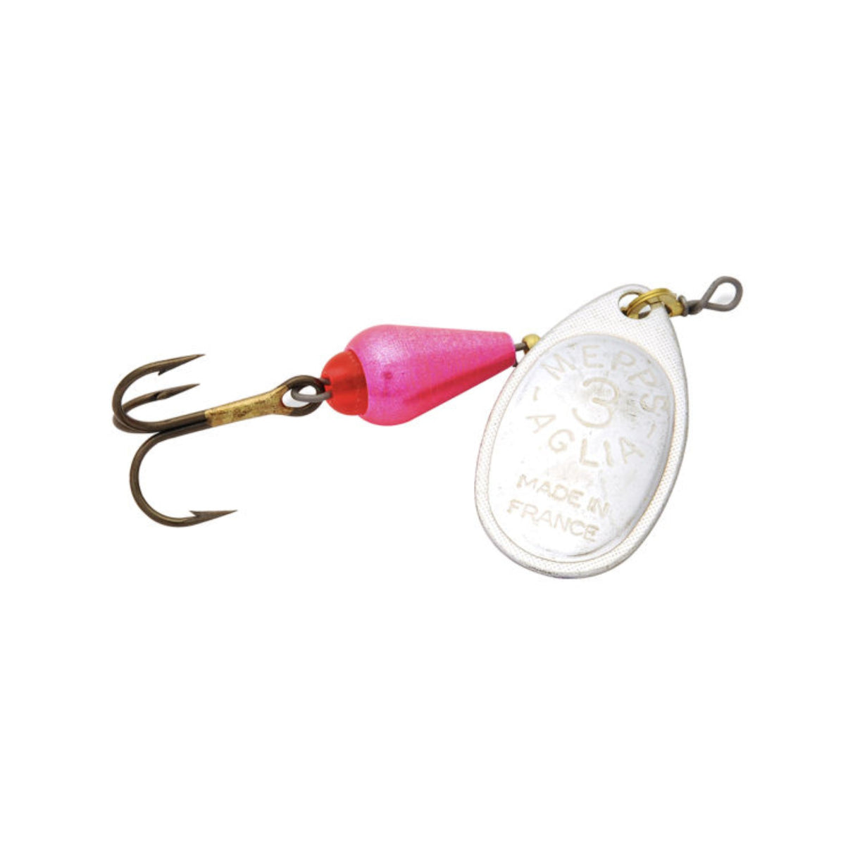 Mepps Aglia Brite In Line Spinner - #3 1/4oz Silver/Pink