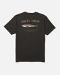 The Salty Crew Bruce Tee - Black features combed ringspun cotton, SALTY CREW lettering at the top, an illustrated fish in the center, and “THRILL SEEKERS AND RISK TAKERS” screenprinted below.