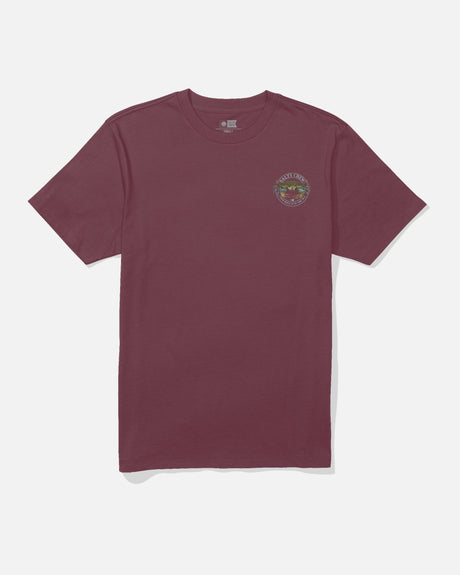 Front view of the Jimmy Tee - Burgundy. 