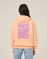 Back view of the Rise And Smile Hoodie - Apricot. 