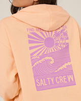Close up back view of the Rise And Smile Hoodie - Apricot. 