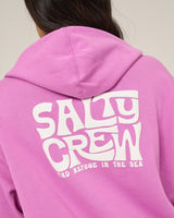 Close up back view of the Freestyle Hoodie - Violet. 