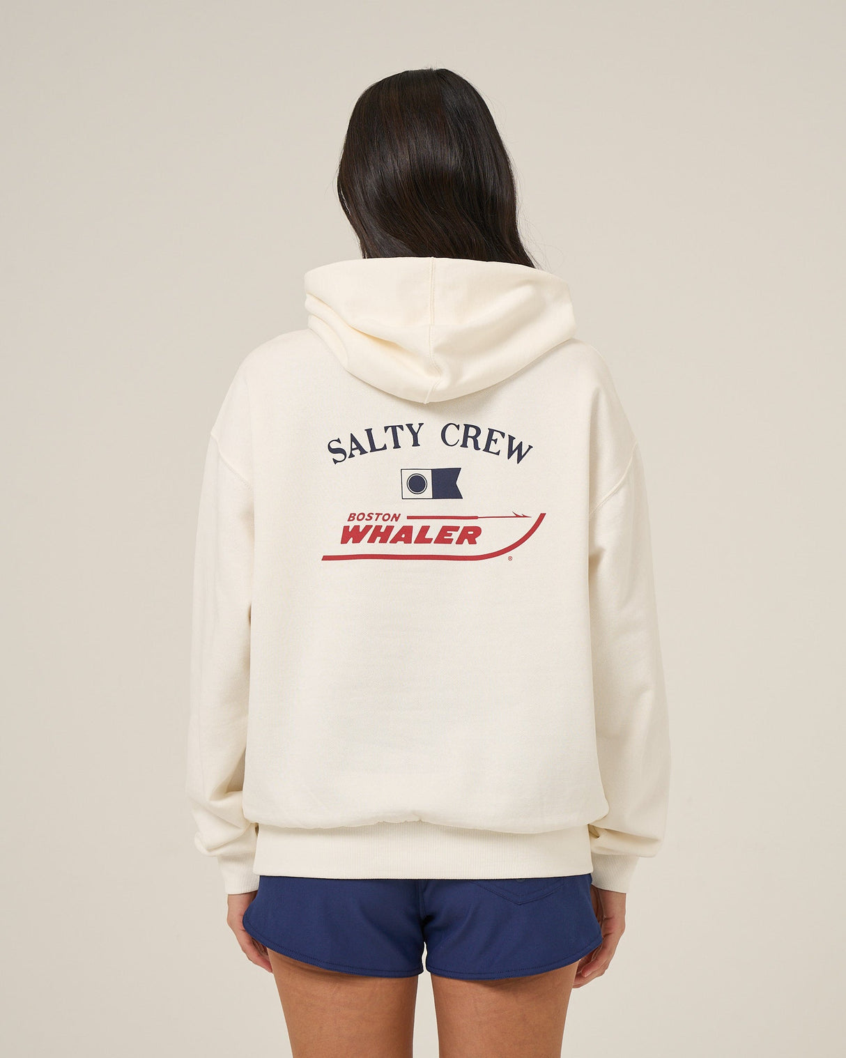 Back view of the Whaler Hoodie - Off White. 
