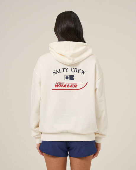 Back view of the Whaler Hoodie - Off White. 