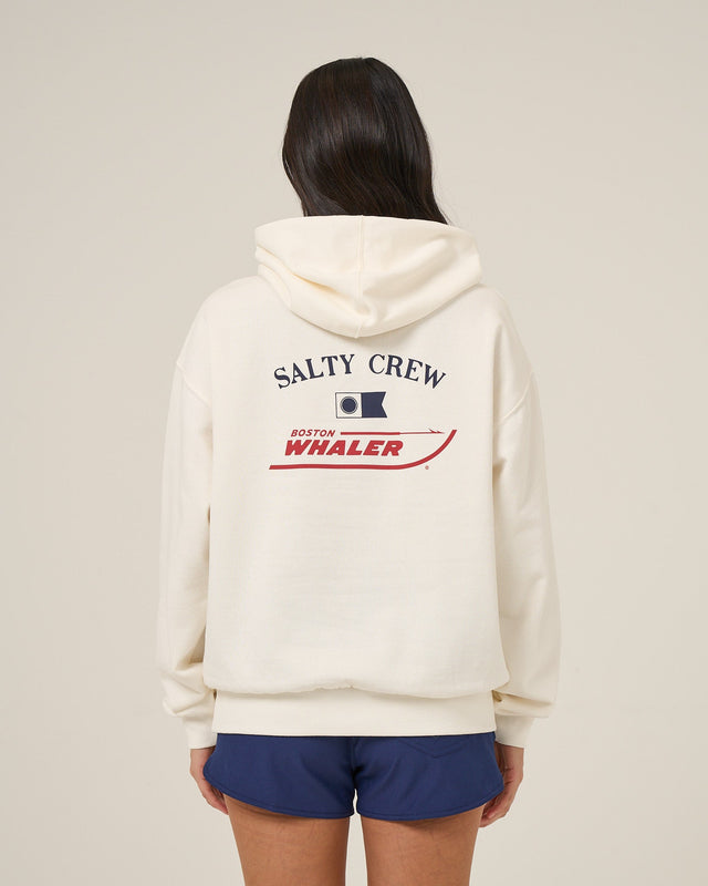 Back view of the Whaler Hoodie - Off White. 