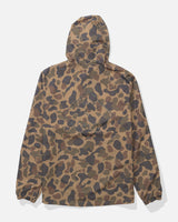 Back view of the Tippet Snap Jacket - Sand Camo. 