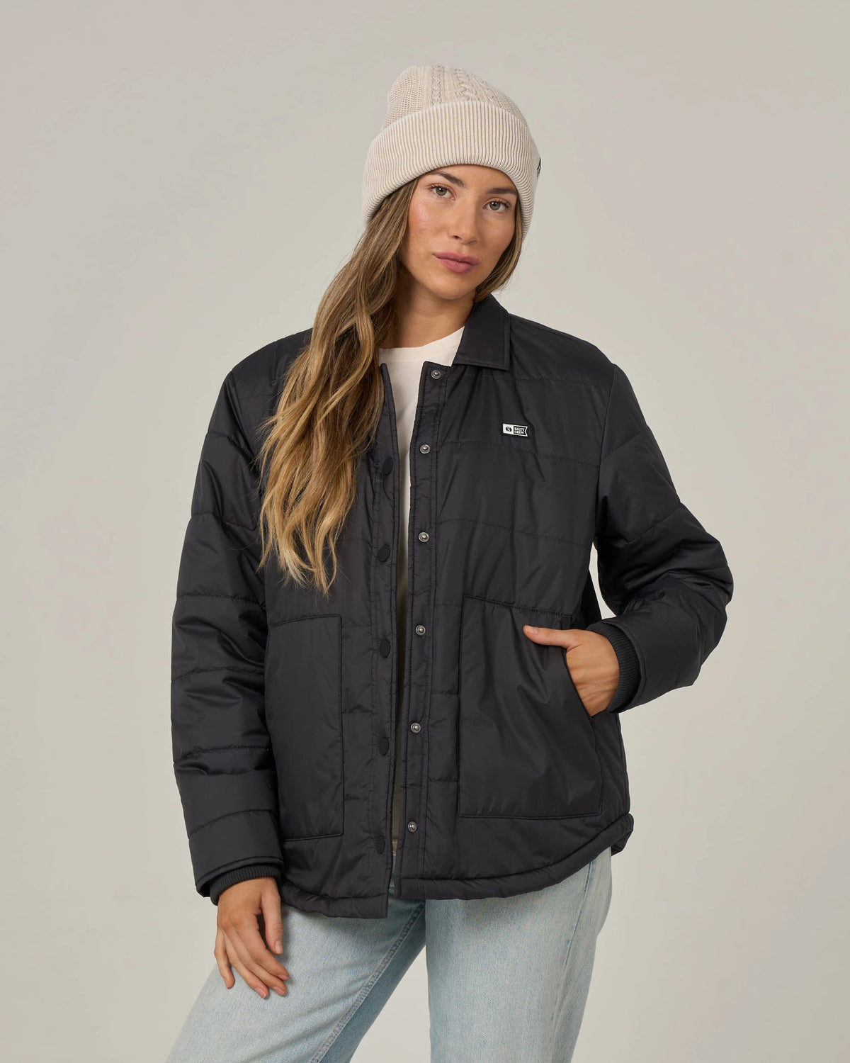 SALTY CREW BARRIER SNAP JACKET BLACK XS