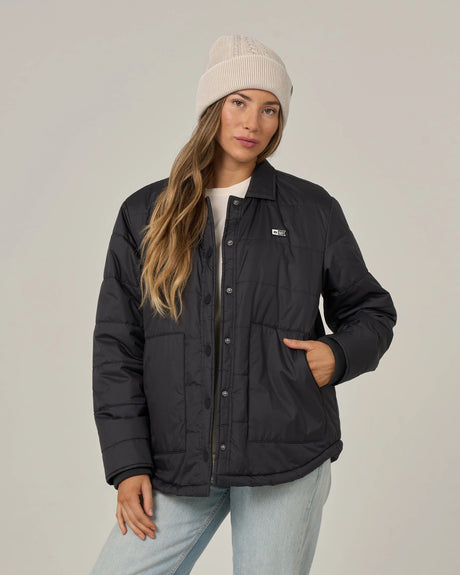 SALTY CREW BARRIER SNAP JACKET BLACK XS