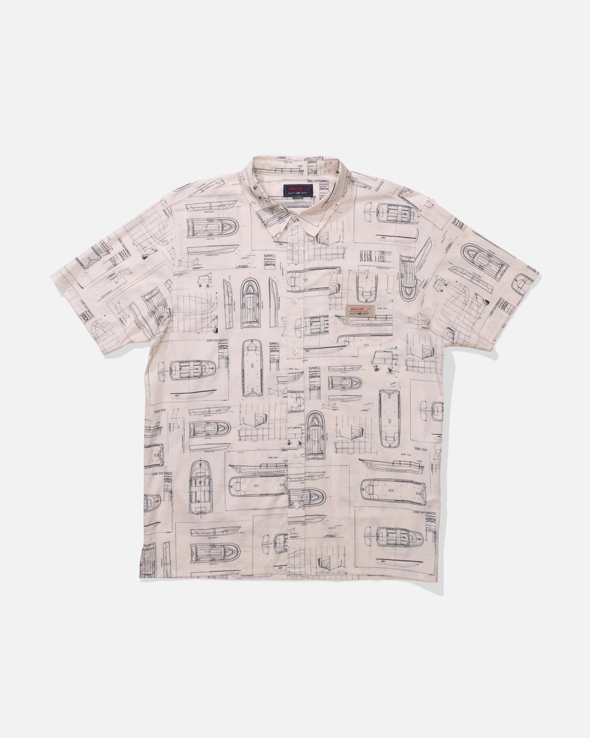 Front view of the Whaler Button Up - Bone. 