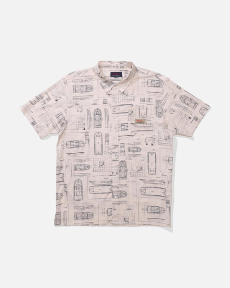 Front view of the Whaler Button Up - Bone. 