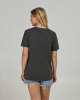 Back view of the Vacation Boyfriend Tee - Charcoal. 