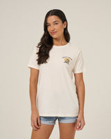 Front view of the Beach Hut Boyfriend Tee - Off White. 