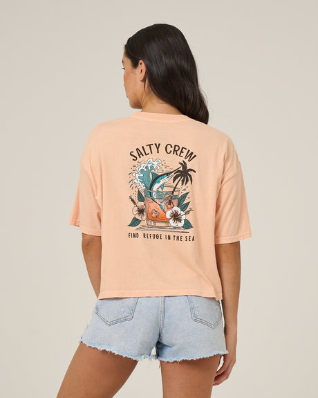 Back view of the Mai Tai Tails Skimmer - Apricot. 