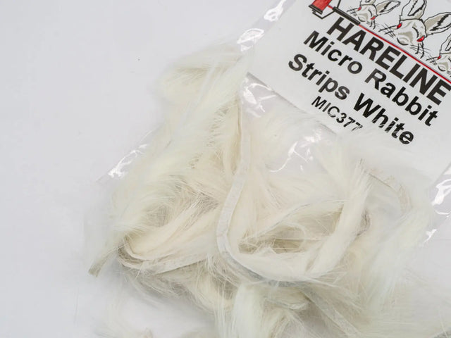 Hareline Micro Rabbit Strips - White #377 Hareline Dubbin