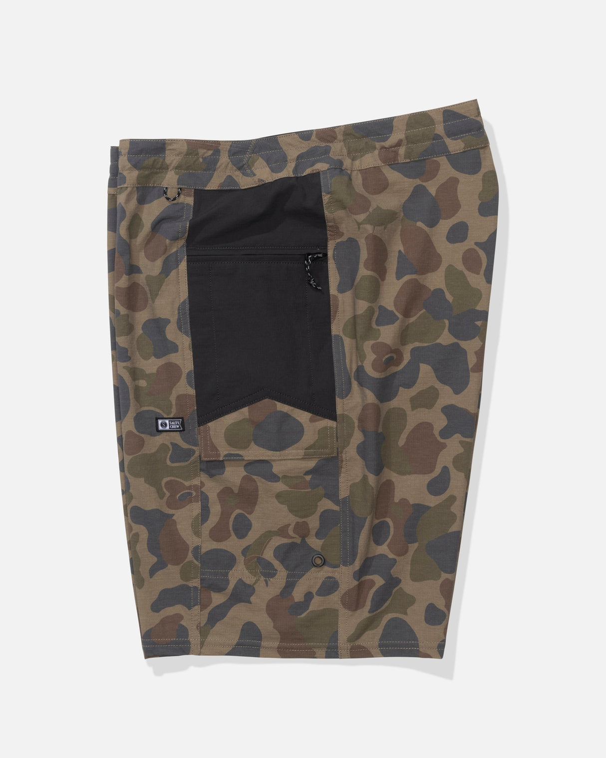 Profile view of the Flagship Boatshort - Sand Camo. 