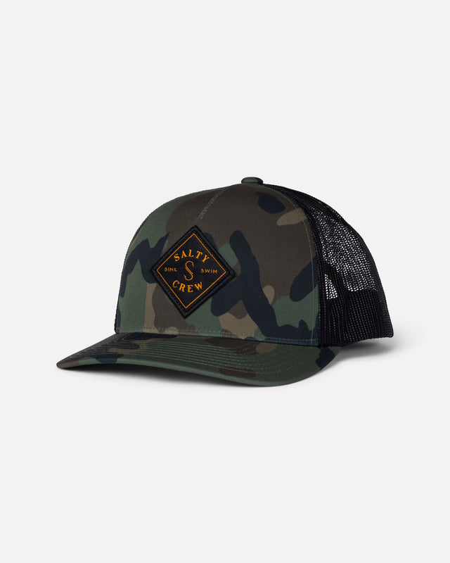 Front view of the Sealine Retro Trucker - Camo/Black. 