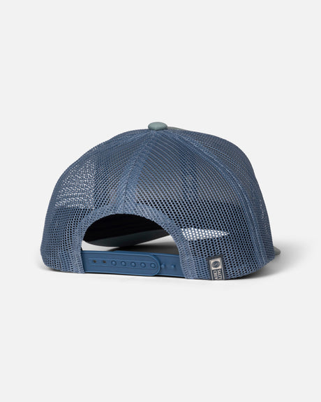 Back view of the Bruce Trucker - Marine/Slate. 