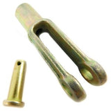 Metal clevis pin on a white background