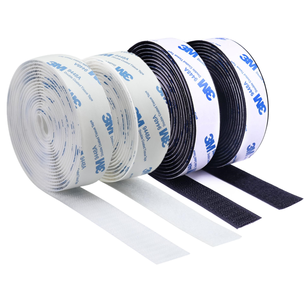 3M Velcro Sticky Back 3/4" Black – Sold by the Foot - 1" x 3" Black 2 Pack