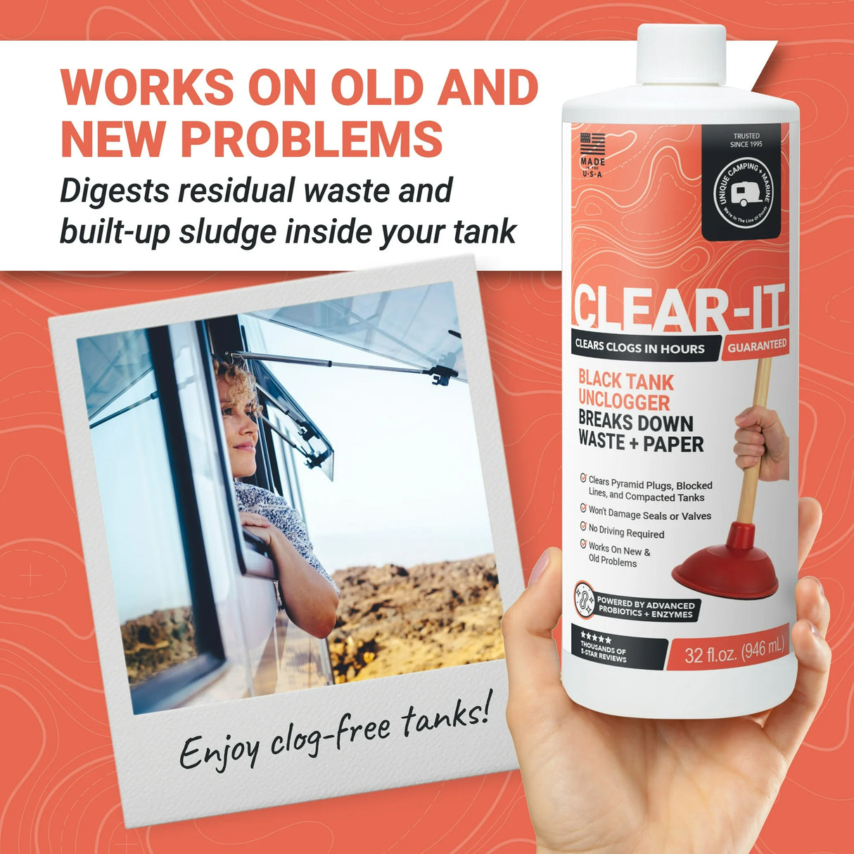 1. Clear-It RV Black Tank Unclogger