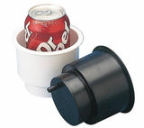 Seadog Flush Mount Combo Drink Holder W/Drain Fitting 588060N - 4" - Black