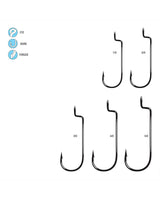 Gamakatsu Worm Hook, Offset Shank, Round Bend 54313 - NS Black - 2/0
