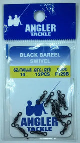 ANGLER BLACK BARREL SWIVEL #5 8 PACK Angler Tackle