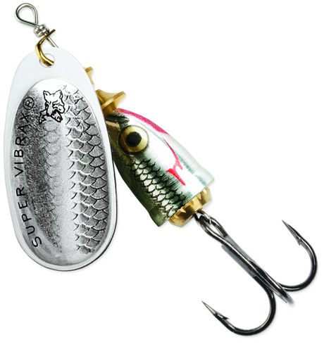Blue Fox Classic Vibrax Wildeye Shiner Inline Spinner - Silver Shiner, Size 0, 7/64oz