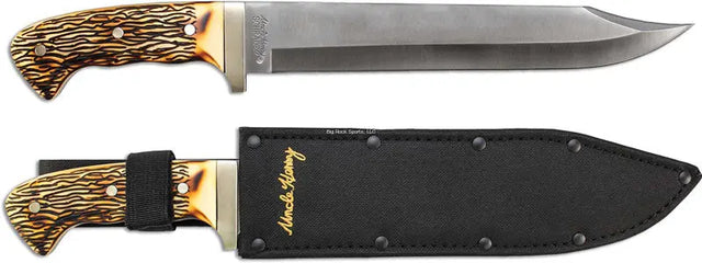 Uncle Henry Bowie Knife 9.875" Clip Point Blade with Sheath Uncle Henry