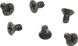 Set of black screws on a white background