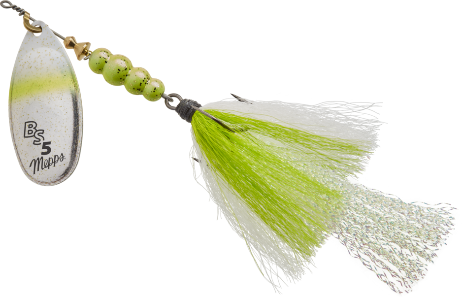 Mepps Bronze Slammer - Silver Chartreuse