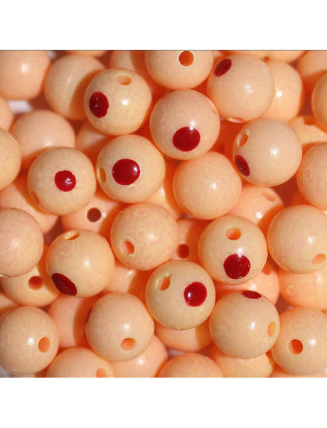 TroutBeads Blood Dot Eggs - Peach Fuzz - 8mm (15pk)