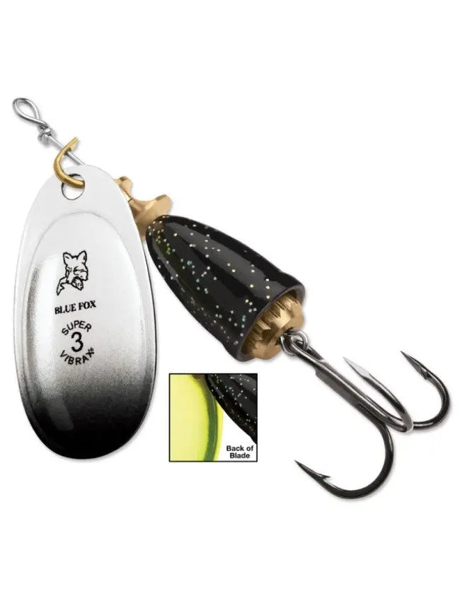 Blue Fox Vibrax Mid Depth - Black Chartreuse Candyback