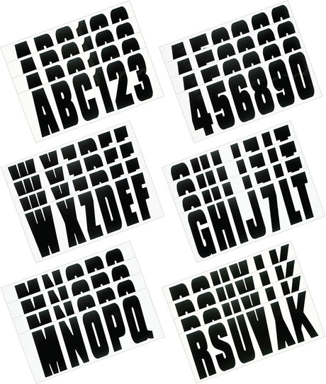 Hardline BLK350EC Boat Lettering Solid Black 3? Registration Kit