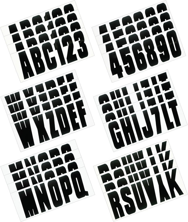 Hardline BLK350EC Boat Lettering Solid Black 3? Registration Kit
