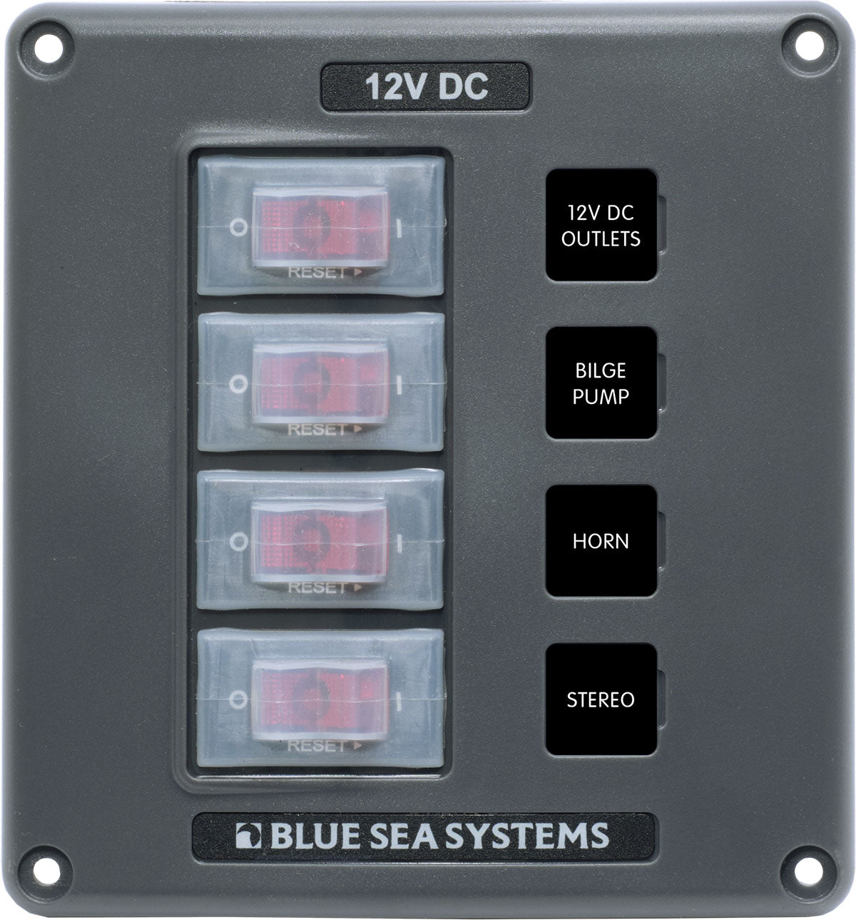 Blue Sea Water Resistant Breaker Panel 4 Position 4320