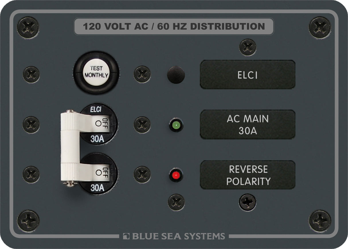 Blue Sea Panel 120Vac Elci Main 30A 8100