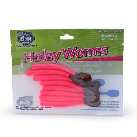 BnR Tackle Holey Worms - Sweet Pink Cherry