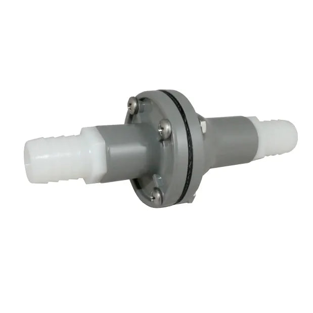 Bosworth barbed check valve for 1/2 and 3/4 inch hose