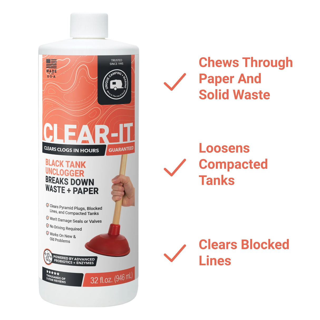 1. Clear-It RV Black Tank Unclogger