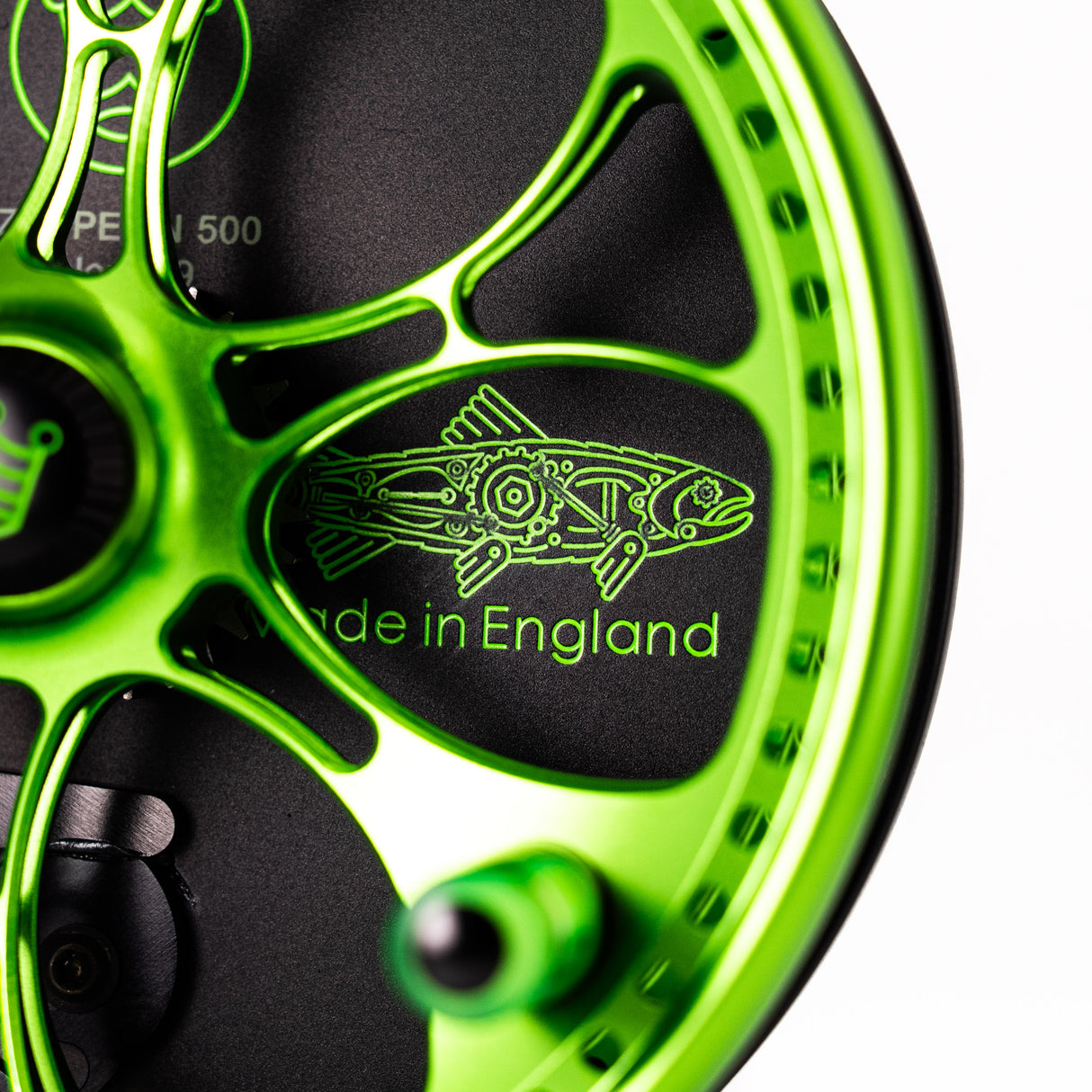 Kingpin Zeppelin 500 Bear Face Centerpin Reel - Green & Black with Green handles