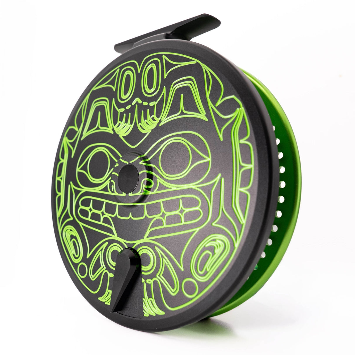Kingpin Zeppelin 500 Bear Face Centerpin Reel - Green & Black with Green handles