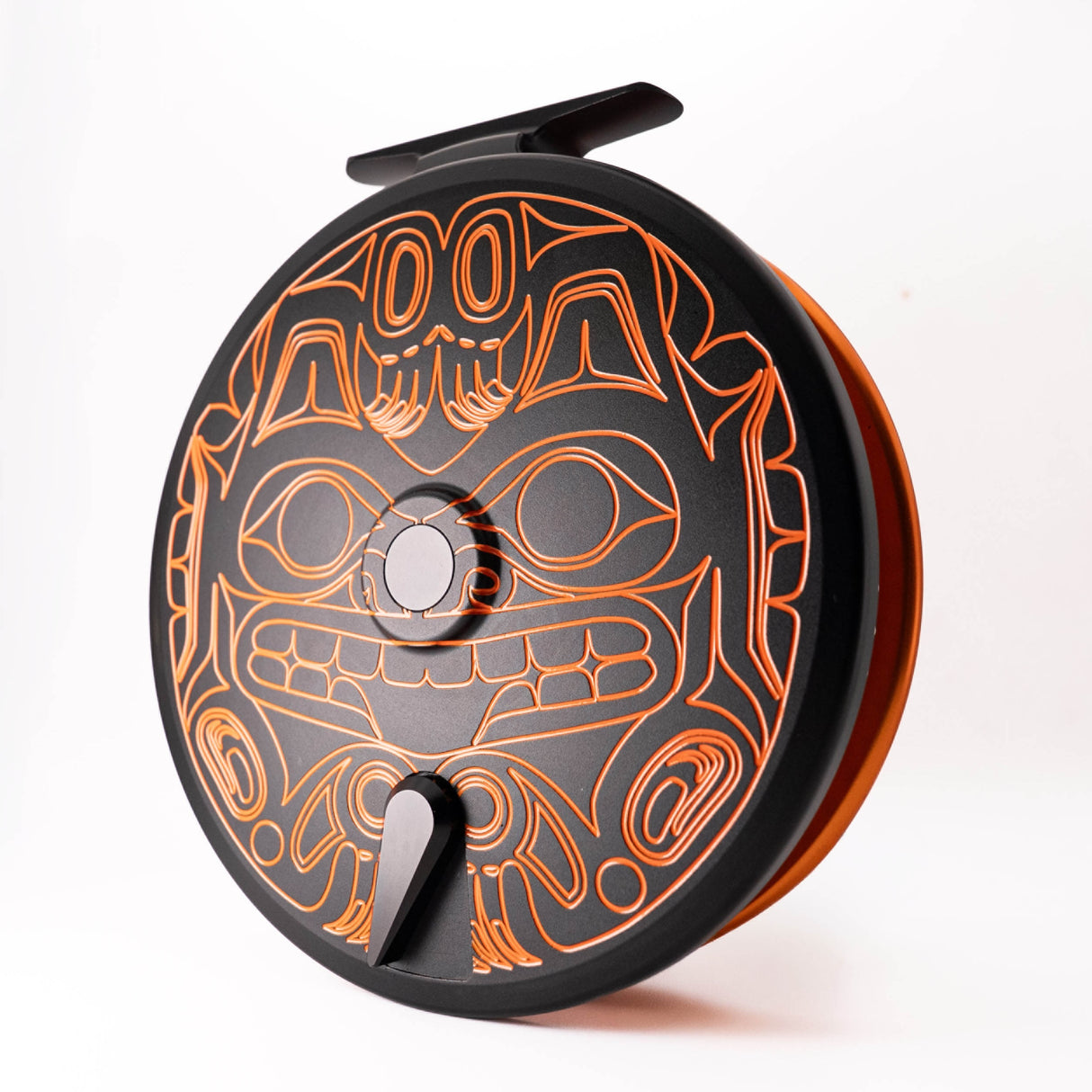 Kingpin Zeppelin 500 Bear Face Centerpin Reel - Orange & Black with Tiger handles