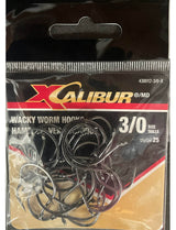 XCalibur Wacky Worm Hooks - Black - 25 Pack - 1/0 25 Pack