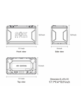 Alt: SOK 12V 314Ah LiFePO4 battery dimensions and measurements