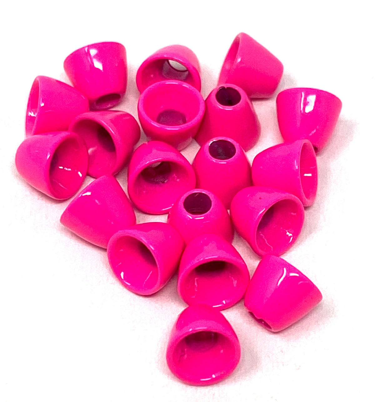 Aqua Flies Coneheads 20pk - Fluorescent Pink, 3/16" (4.8mm)