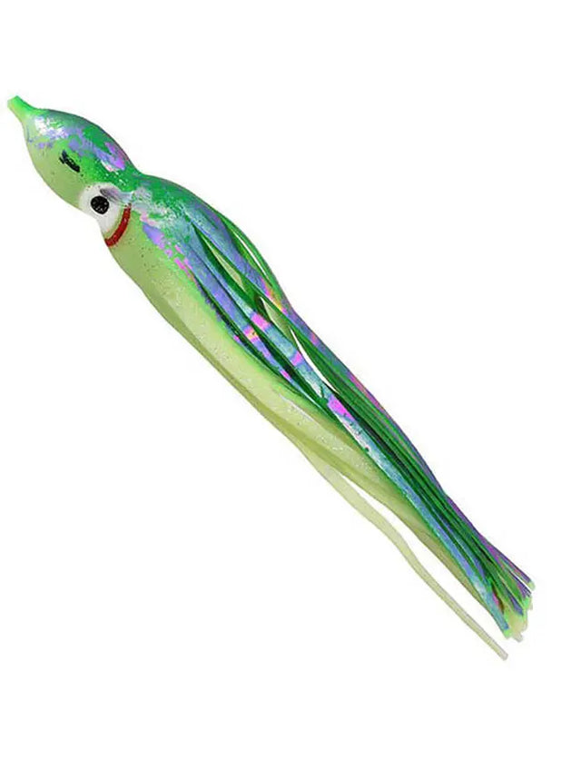 Gibbs Delta 9" Jumbo Rigged Squid - Green Oil Slick 04045